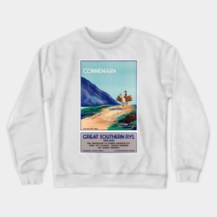 Vintage Travel Poster Ireland Connemara Crewneck Sweatshirt